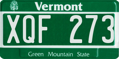 VT license plate XQF273