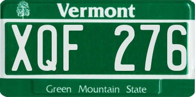 VT license plate XQF276