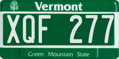 VT license plate XQF277
