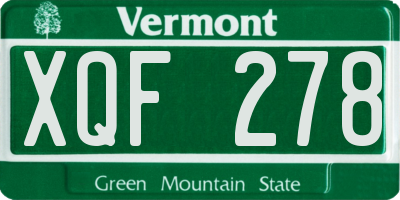 VT license plate XQF278