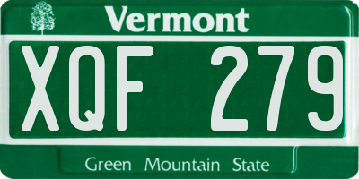 VT license plate XQF279