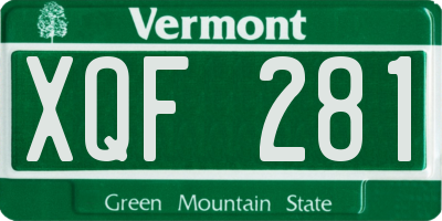 VT license plate XQF281