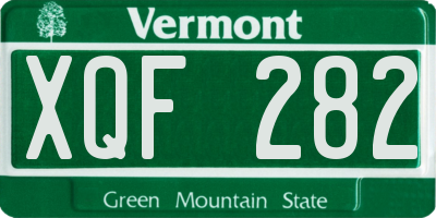 VT license plate XQF282