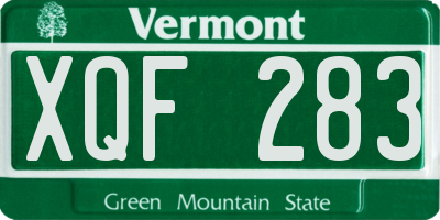 VT license plate XQF283