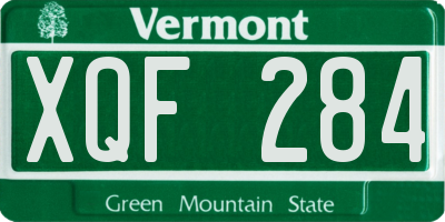 VT license plate XQF284