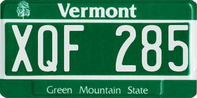 VT license plate XQF285