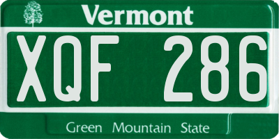 VT license plate XQF286