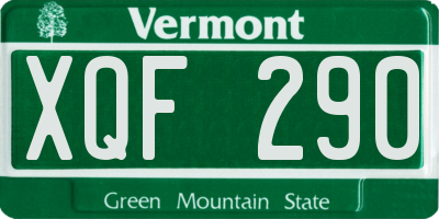 VT license plate XQF290
