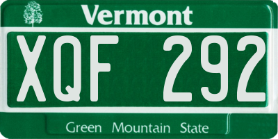 VT license plate XQF292