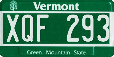 VT license plate XQF293