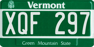 VT license plate XQF297