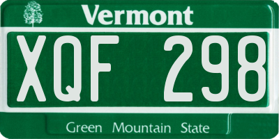 VT license plate XQF298
