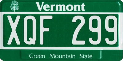 VT license plate XQF299