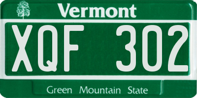 VT license plate XQF302