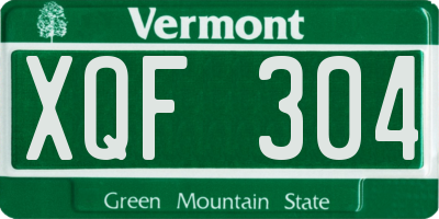 VT license plate XQF304