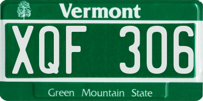 VT license plate XQF306