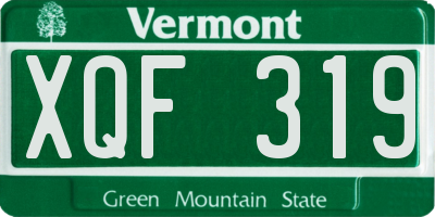 VT license plate XQF319