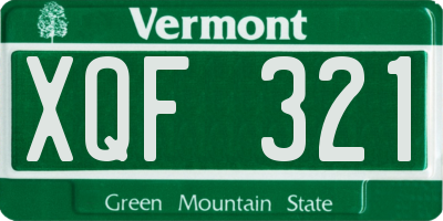 VT license plate XQF321