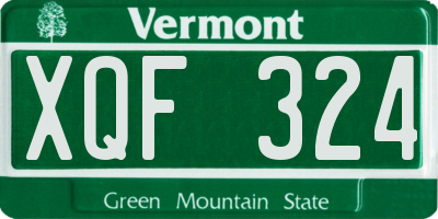VT license plate XQF324