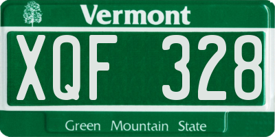 VT license plate XQF328