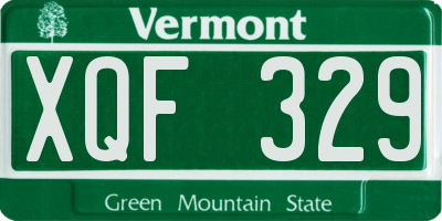 VT license plate XQF329