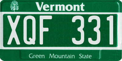VT license plate XQF331