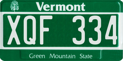VT license plate XQF334