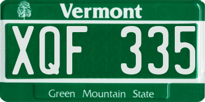 VT license plate XQF335
