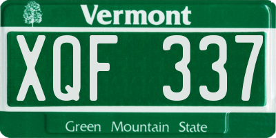 VT license plate XQF337