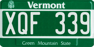 VT license plate XQF339