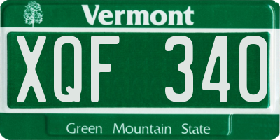 VT license plate XQF340