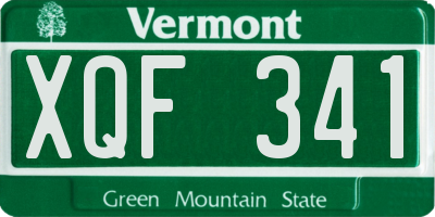 VT license plate XQF341
