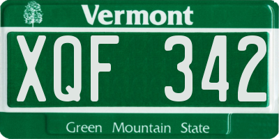 VT license plate XQF342