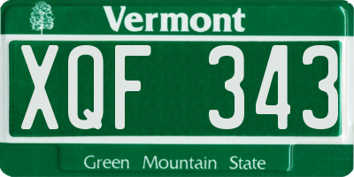 VT license plate XQF343