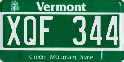 VT license plate XQF344