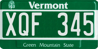 VT license plate XQF345