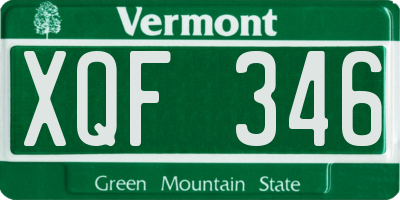VT license plate XQF346