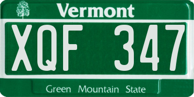 VT license plate XQF347