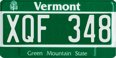 VT license plate XQF348
