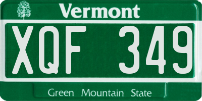 VT license plate XQF349