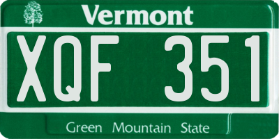 VT license plate XQF351