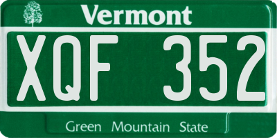 VT license plate XQF352