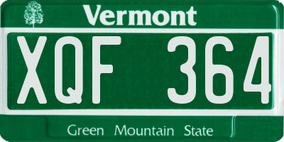 VT license plate XQF364