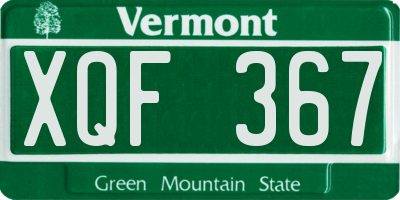 VT license plate XQF367