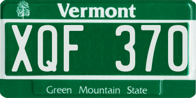 VT license plate XQF370