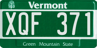 VT license plate XQF371