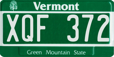 VT license plate XQF372