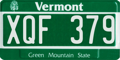 VT license plate XQF379