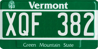 VT license plate XQF382