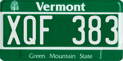 VT license plate XQF383